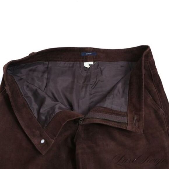J. Crew Genuine Suede Leather Woman’s Pants. Size 4. Chocolate Brown. - Picture 4 of 9